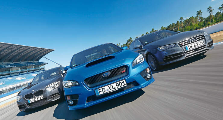 Audi S3, Subaru WRX Sti, BMW M135i x-Drive, Frontansicht