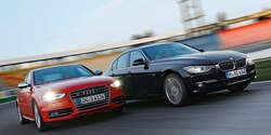 Audi S4 3.0 TFSI, BMW 335i x-Drive Luxury Line, Frontansicht
