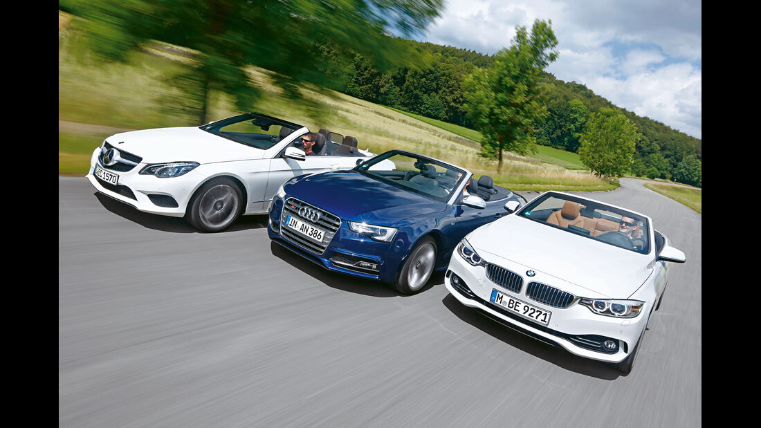 Audi S5 Cabrio, BMW 435i Cabrio, Mercedes E 400 Cabrio, Frontansicht