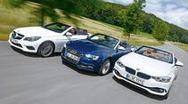Audi S5 Cabrio, BMW 435i Cabrio, Mercedes E 400 Cabrio, Frontansicht