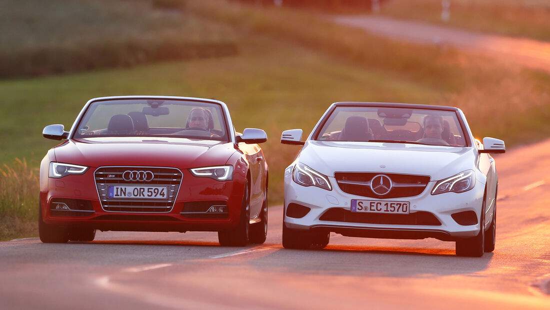 Audi S5 Cabrio, Mercedes E 400 Cabrio, Frontansicht