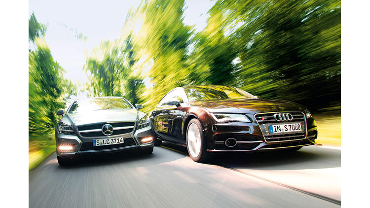 Audi S7 Mercedes Cls Test Eng Beieinander Ohne Ahnlichkeiten Auto Motor Und Sport