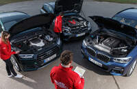 Audi SQ5 3.0 TFSI Quattro, BMW X3 M40i xDrive, Mercedes-AMG GLC 43 4Matic, Exterieur, Vogelperspektive