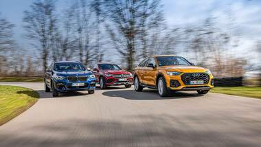 Audi SQ5 Sportback, BMW X4 M40d, Mercedes GLC 400 d Coupé