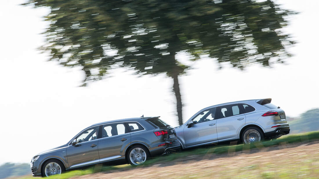 Audi SQ7 TDI Quattro vs. Porsche Cayenne S Diesel im Test auto motor