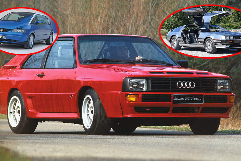 Audi Sport Quattro eingeklinkt Renault Avantime DeLorean DMC-12