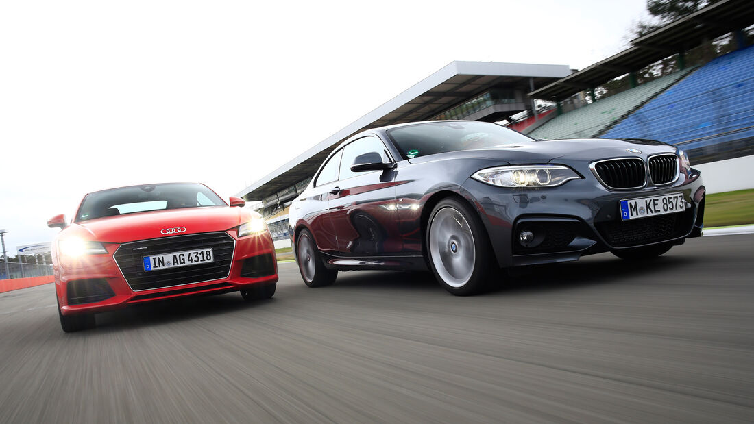 Audi TT 2.0 TFSI Quattro, BMW 228i Coupé, Frontansicht