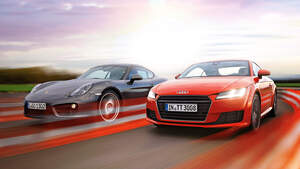 Audi TT Coupé 2.0 TFSI, Porsche Cayman, Frontansicht