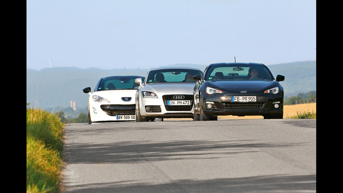 Audi TT, Peugeot RCZ, Subaru BRZ, Frontansicht