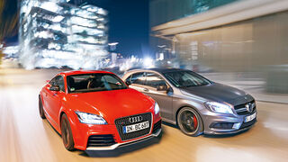 Audi TT RS Plus, Mercedes A 45 AMG, Frontansicht