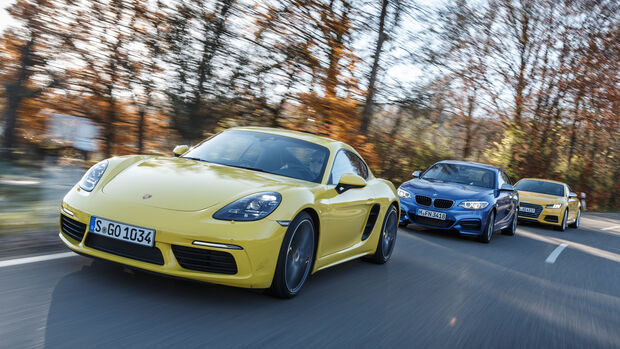 Audi TTS Coupé, BMW M240i Coupé, Porsche 718 Cayman