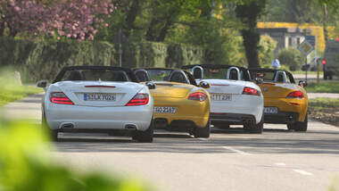 Audi TTS Roadster, BMW Z4 35i, Mercedes SLK 350, Porsche Boxter S