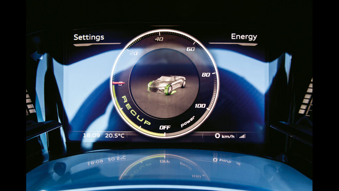 Audi e-tron Spyder, Anzeige, Rundinstrument