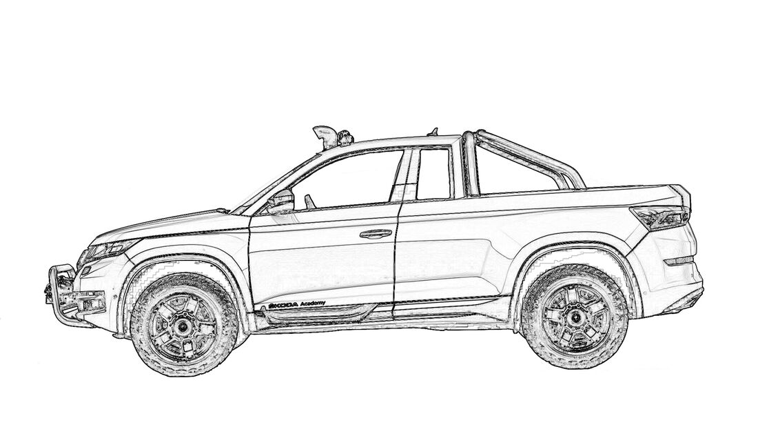 Ausmalen Coronavirus Corona Skoda Mountiaq Pickup Azubicar