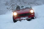 Austin Sprite und Range Rover Vogue