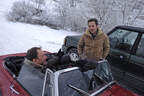 Austin Sprite und Range Rover Vogue
