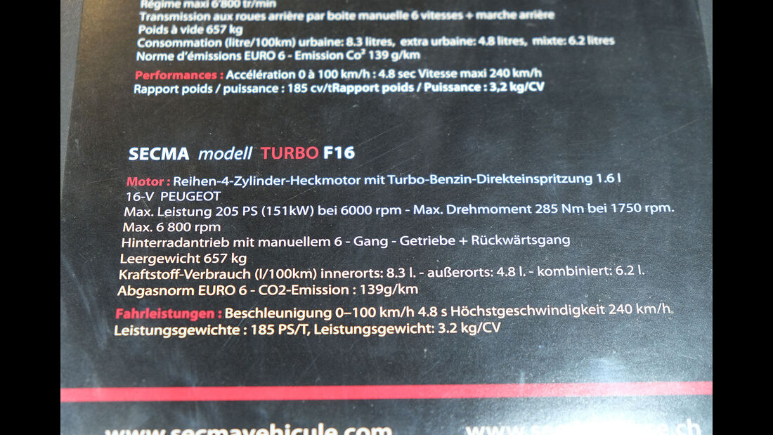 Autosalon Genf 2016 Exoten Secma F16 Turbo