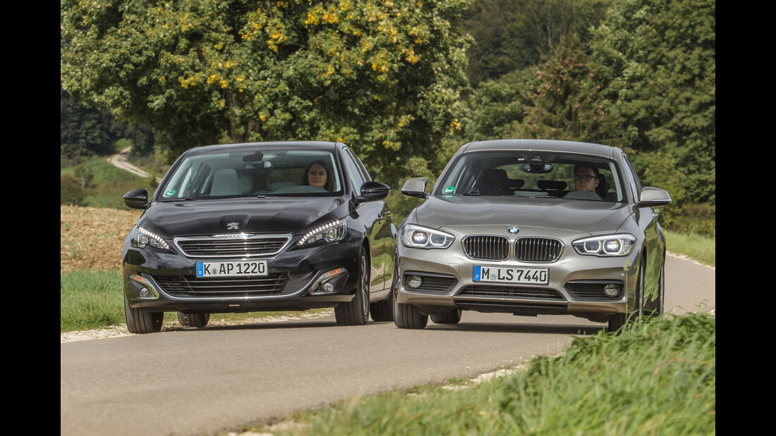 BMW 116d EDE, Peugeot 308 Blue HDi, Frontansicht