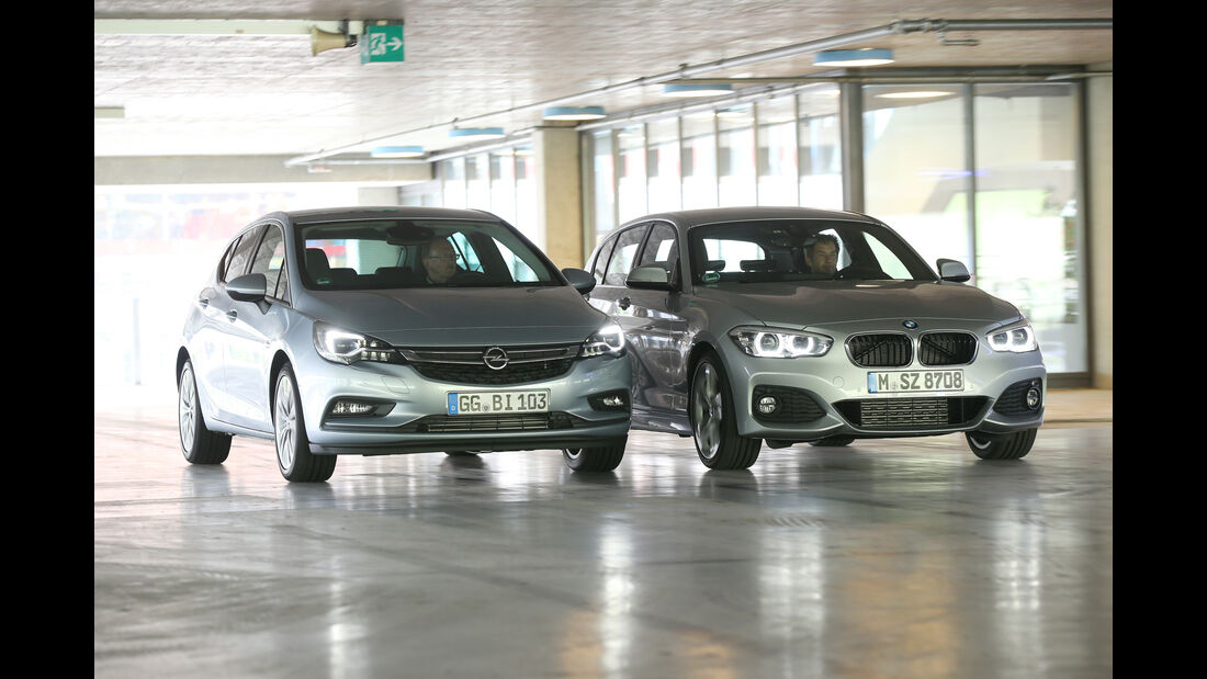 BMW 118d, Opel Astra 1.6 Biturbo CDTI, Frontansicht
