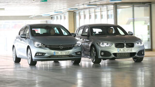 BMW 118d, Opel Astra 1.6 Biturbo CDTI, Frontansicht