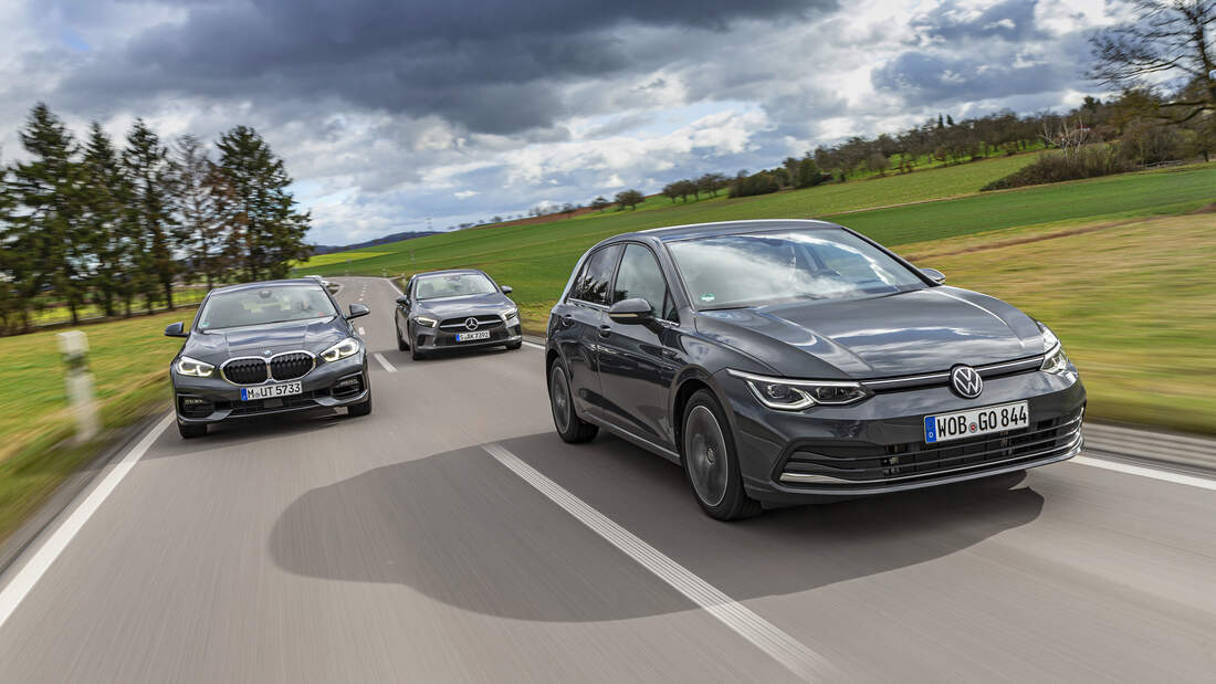 BMW 118d Sport Line, Mercedes A 200 d Progressive, VW Golf 2.0 TDI Style, Exterieur
