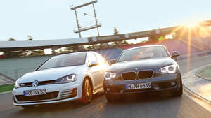 BMW 120d, VW Golf GTD, Frontansicht