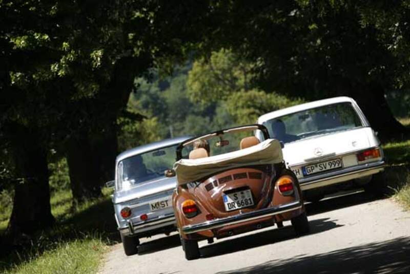 BMW 2002 tii, Mercedes-Benz 280 E, VW 1303 Cabriolet