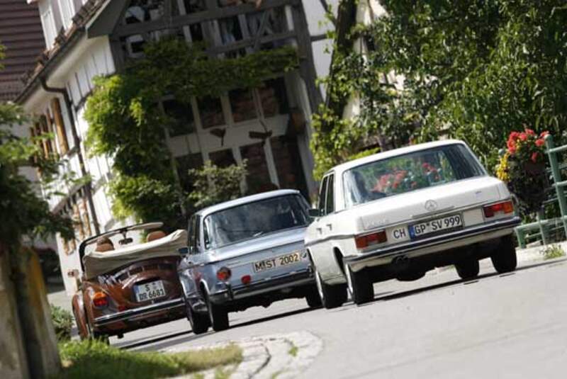 BMW 2002 tii, Mercedes-Benz 280 E, VW 1303 Cabriolet