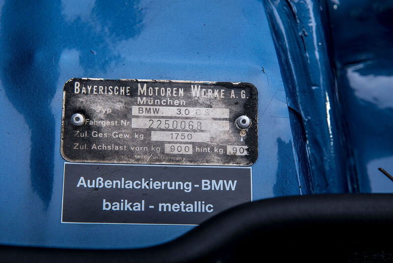 BMW 3.0 CS (1972) Aufkleber Motorraum