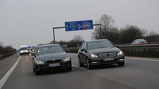 BMW 316d, Mercedes C 180 CDI, Frontansicht