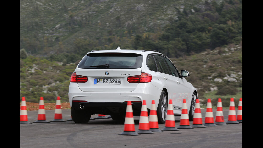 BMW 320d Touring, Heckansicht, Bremstest