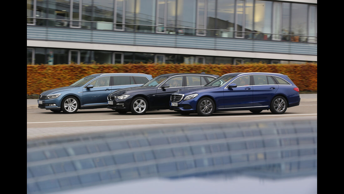 BMW 320d Touring xDrive, Mercedes C 250 d T 4Matic, VW Passat Variant 2.0 TDI 4Motion