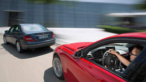 BMW 320i, Mercedes C 200, Heckansicht