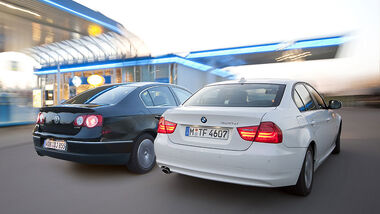 BMW 3er 320d Efficient Dynamics Edition, VW Passat Blue TDI