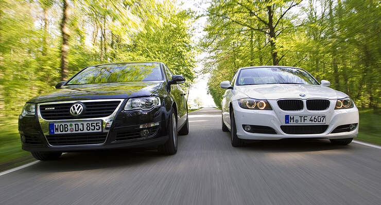 BMW 3er 320d Efficient Dynamics Edition, VW Passat Blue TDI