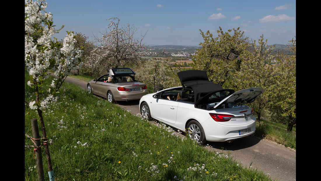 BMW 420i Cabriolet, Opel Cascada 1.6 Ecotec Turbo, Seitenansicht