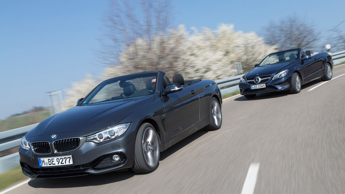 BMW 428i Cabrio, Mercedes E 300 Cabrio, Frontansicht