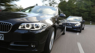 BMW 518d Touring, Mercedes E 200 CDI T, Frontansicht