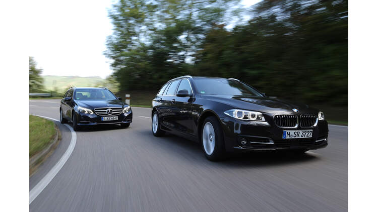 Bmw 518d Touring Vs Mercedes E 200 Cdi T Nobel Kombis Mit Basis Dieseln Auto Motor Und Sport