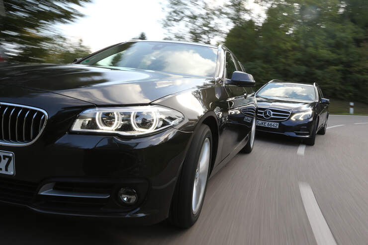 Bmw 518d Touring Vs Mercedes E 200 Cdi T Nobel Kombis Mit Basis Dieseln Auto Motor Und Sport