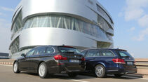 BMW 518d Touring, Mercedes E 200 CDI T, Heckansicht