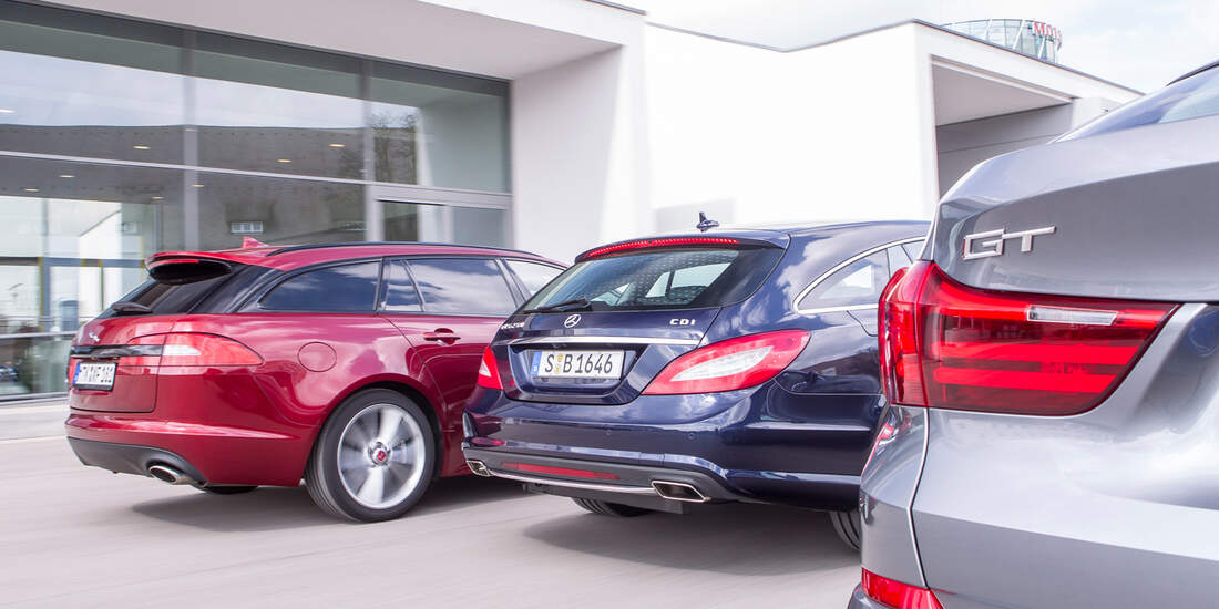 BMW 520d Gran Turismo, Jaguar XF Sportbrake 2.2 D, Mercedes CLS 250 CDI Shooting Brake