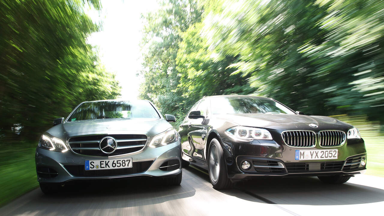 BMW 520d und Mercedes E 220 CDI im Vergleich Diesel Business frisch gemacht AUTO MOTOR UND SPORT