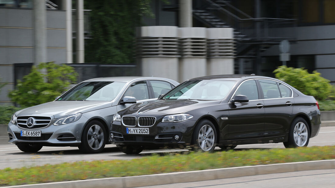 BMW 520d, Mercedes E 220 CDI, Seitenansicht