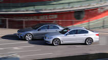 BMW 520d, Mercedes E 220 d, Seitenansicht