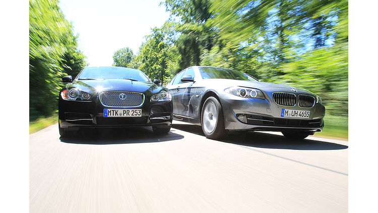 Bmw 525d Und Jaguar Xf Im Test Sportliche Diesel Limousinen Im Duell Auto Motor Und Sport