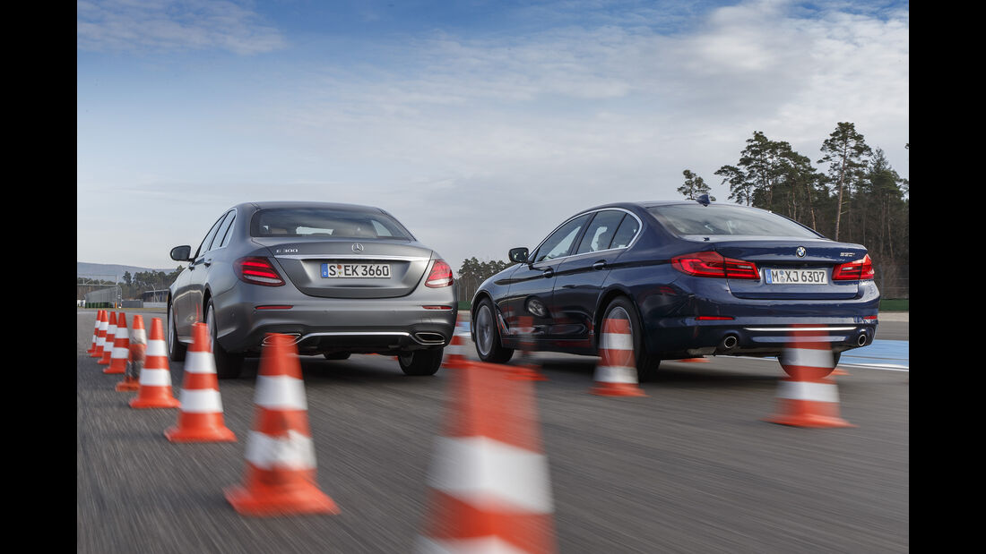 BMW 530i Luxury Line, Mercedes E 300 AMG Line, Exterieur