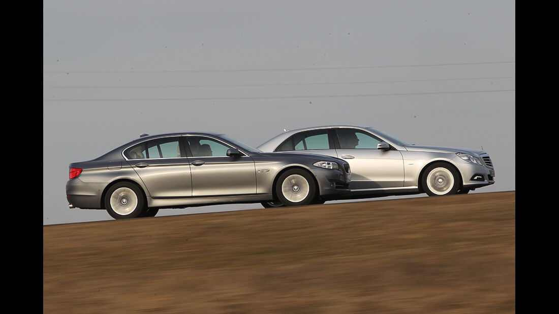 BMW 535i und Mercedes E 350 CGI nebeneinander