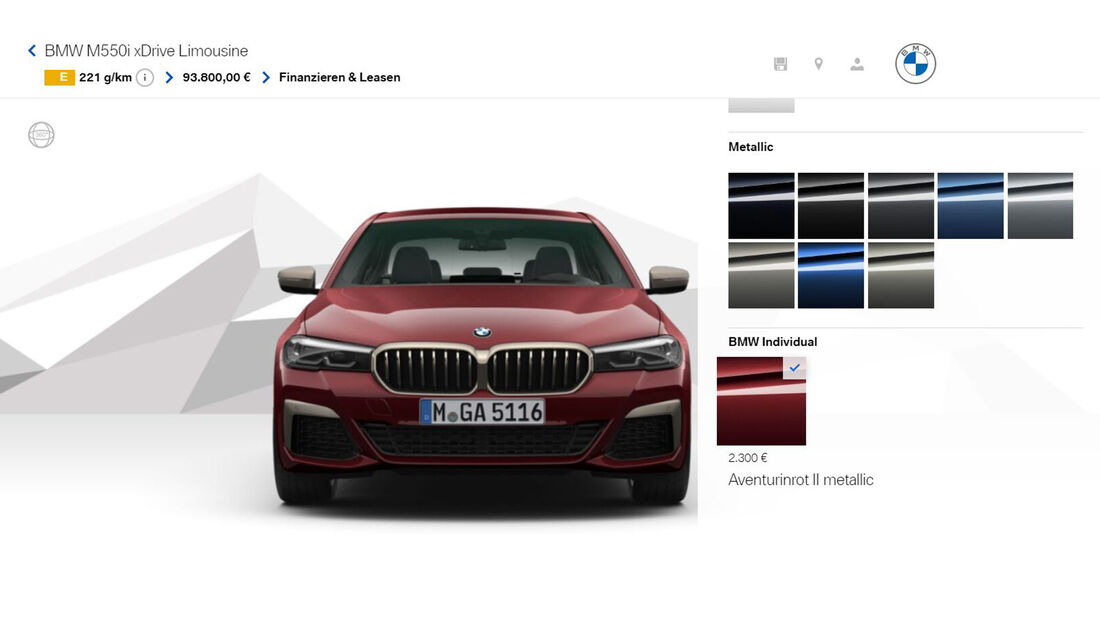 BMW 5er Facelift 2020 Konfigurator