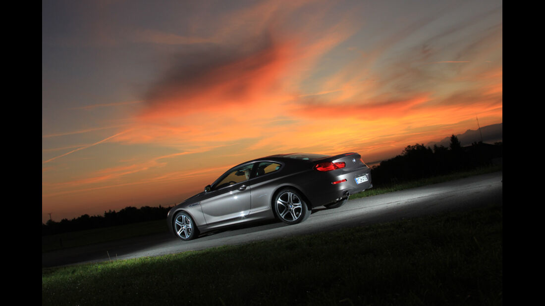 BMW 640i Coupe, Seitenansicht, Abendlicht